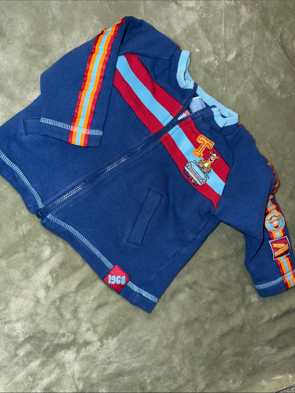 18m vintage Disney Navy Blue Kids Zip-Up Jacket Winnie the Pooh